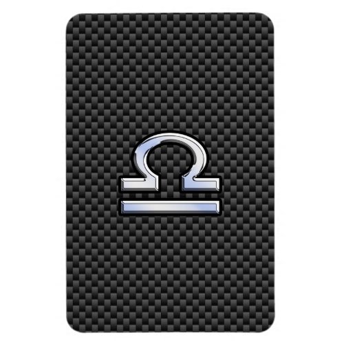 Libra Zodiac Symbol on Carbon Fiber Print Magnet