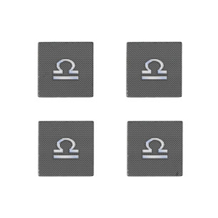 Libra Zodiac Symbol on Carbon Fiber Print Stone Magnet