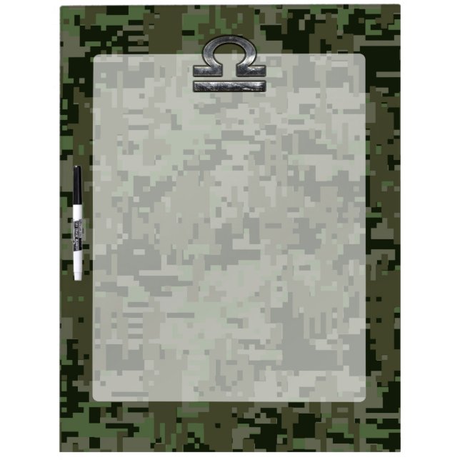 Libra Zodiac Symbol on Green Digital Camouflage Dry Erase Board (Front)