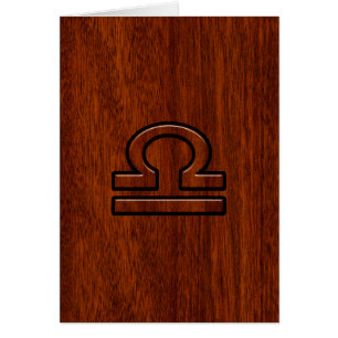 Libra Zodiac Symbol on Mahogany Cards