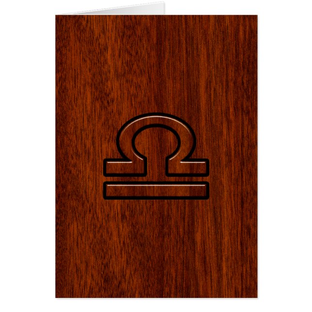 Libra Zodiac Symbol on Mahogany Cards (Front)