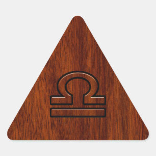 Libra Zodiac Symbol on Mahogany Triangle Sticker