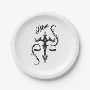 Libra Zodiac Symbol Paper Plates