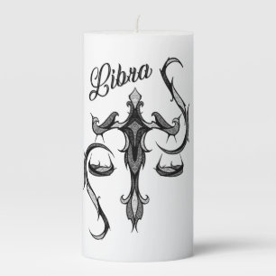 Libra Zodiac Symbol Pillar Candle