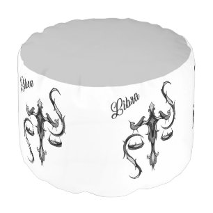 Libra Zodiac Symbol Pouf