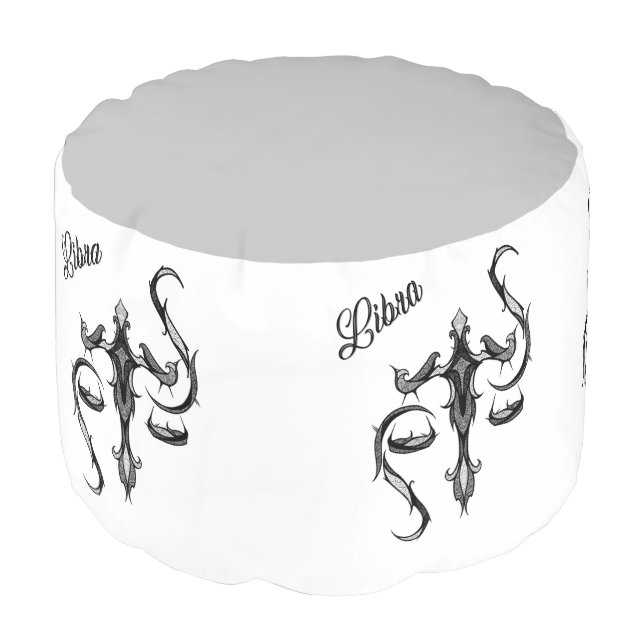Libra Zodiac Symbol Pouf (Angled Front)