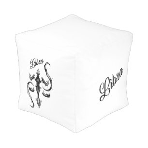 Libra Zodiac Symbol Pouf