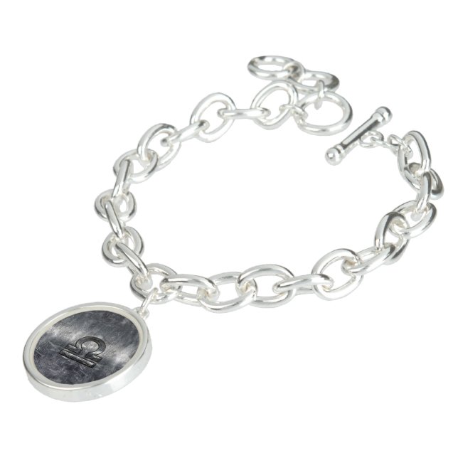 Libra Zodiac Symbol Silver Steel Style Bracelet (Side)