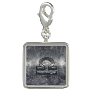 Libra Zodiac Symbol Silver Steel Style Charm