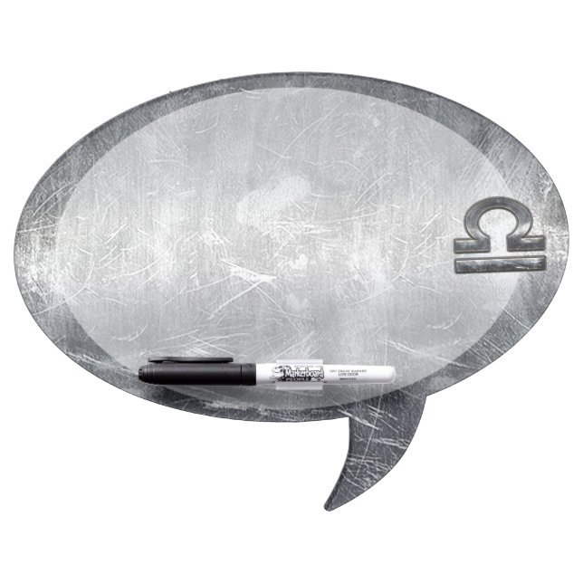 Libra Zodiac Symbol Silver Steel Style Dry-Erase Board (Front)