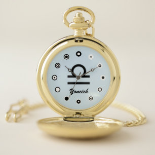 Libra Zodiac Symbol Standard (Bf) by K Yoncich Pocket Watch