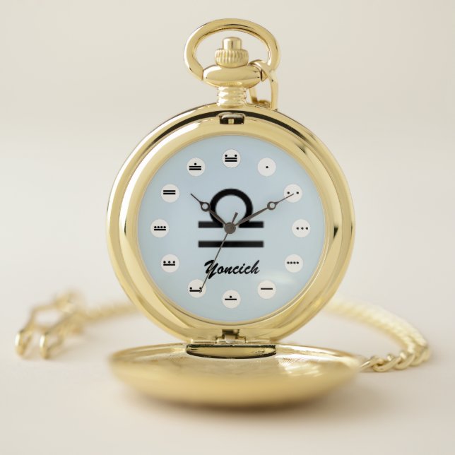 Libra Zodiac Symbol Standard (Mf) by K Yoncich Pocket Watch (Inside)