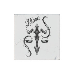 Libra Zodiac Symbol Stone Magnet