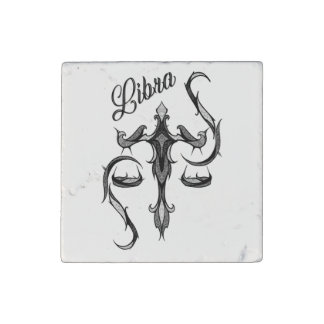 Libra Zodiac Symbol Stone Magnet