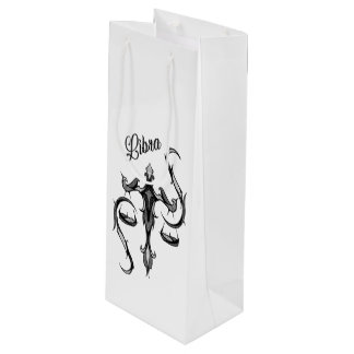 Libra Zodiac Symbol Wine Gift Bag