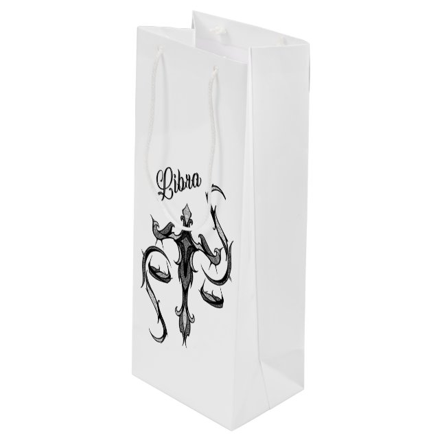Libra Zodiac Symbol Wine Gift Bag (Front Angled)