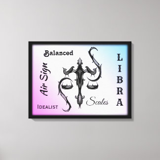 Libra Zodiac Symbol Wrapped Canvas