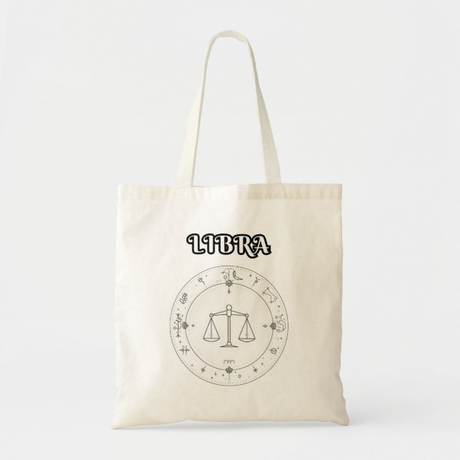 libra zodiac tote bag (Front)