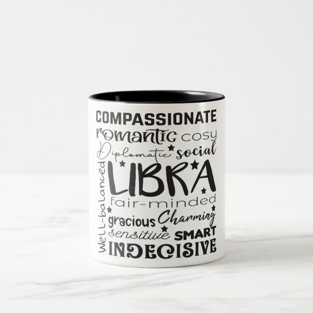 Libra Zodiac Traits/Astrology Two-Tone Coffee Mug (Center)