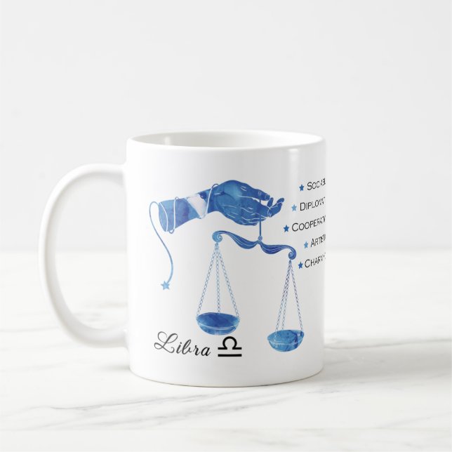 Libra Zodiac Traits Mug (Left)