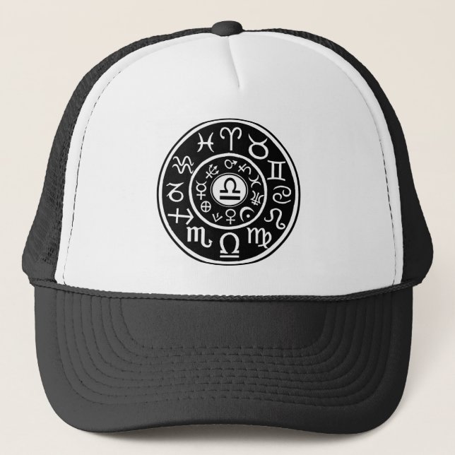 Libra Zodiac Trucker Hat (Front)