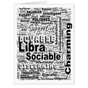 Libra Zodiac Word Cloud Inspiration Jumbo Card