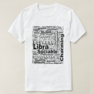 Libra Zodiac Word Cloud Inspiration T-Shirt