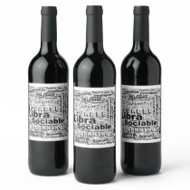 Libra Zodiac Word Cloud Inspiration  Wine Label