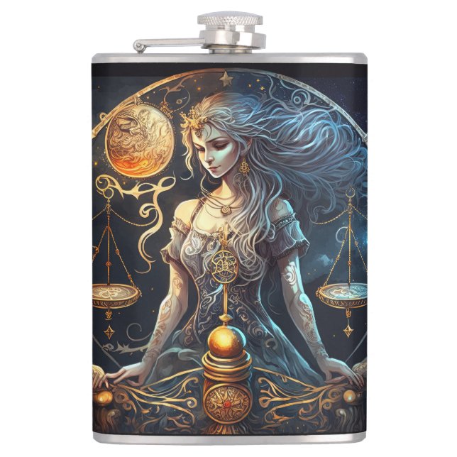 Libra Zodiak Sign Flask (Front)