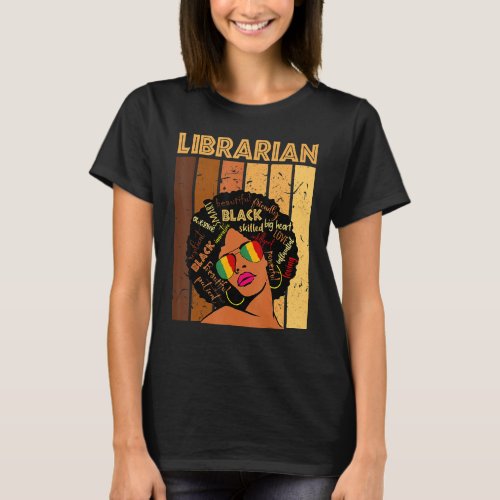 Librarian Afro African American Women Black Histor T_Shirt