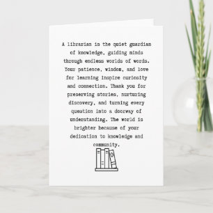Librarian appreciation card