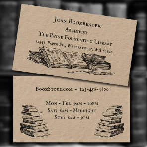 Librarian Archivist Books Custom Business Card
