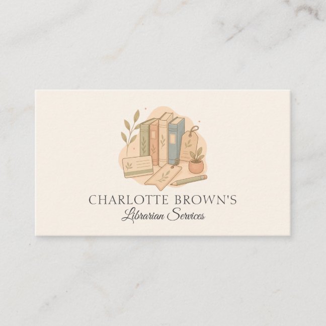 Librarian Book Library Reading Education Business Card