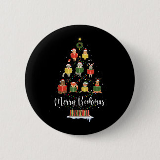 Librarian Book Lover Books Christmas Tree Merry Bo Button