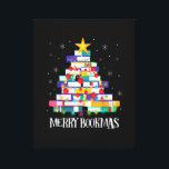 Librarian Book Lover Books Christmas Tree Merry Bo Canvas Print<br><div class="desc">This is a great gift for your family,  friends during Hanukkah holiday. They will be happy to receive this gift from you during Hanukkah holiday.</div>