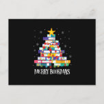 Librarian Book Lover Books Christmas Tree Merry Bo Postcard<br><div class="desc">This is a great gift for your family,  friends during Hanukkah holiday. They will be happy to receive this gift from you during Hanukkah holiday.</div>