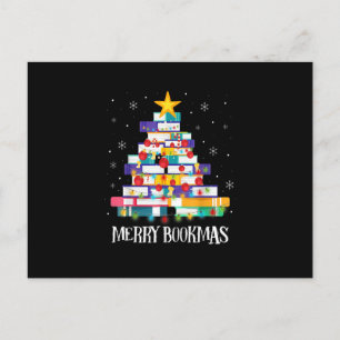 Librarian Book Lover Books Christmas Tree Merry Bo Postcard