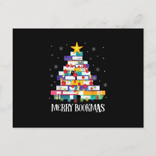 Librarian Book Lover Books Christmas Tree Merry Bo Postcard
