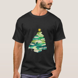 Librarian Book Lover Christmas Tree Lights Merry B T-Shirt