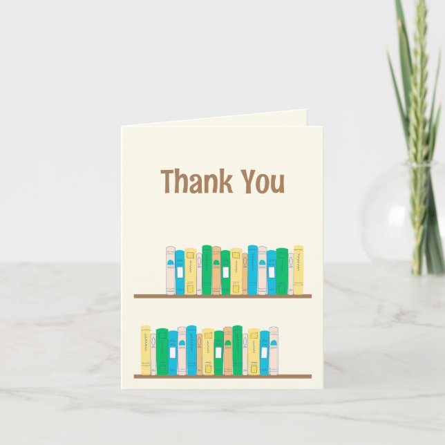 Librarian Book Lover  Letterpress Thank You Card (Front)