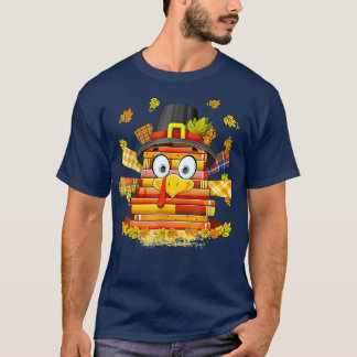 Librarian Book Lover Reader Funny Turkey Thanksgiv T-Shirt