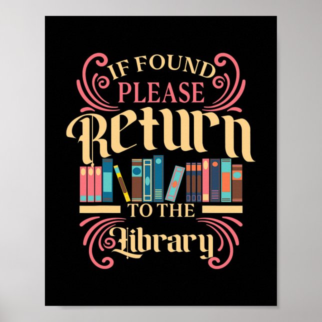 Librarian Bookworm Book Lover Library  Poster (Front)