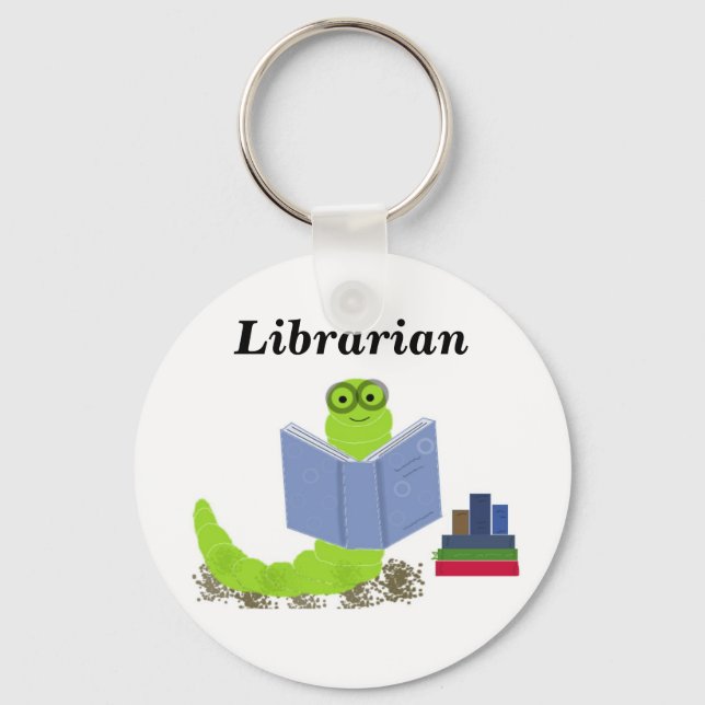 Librarian - Bookworm Keychain (Front)