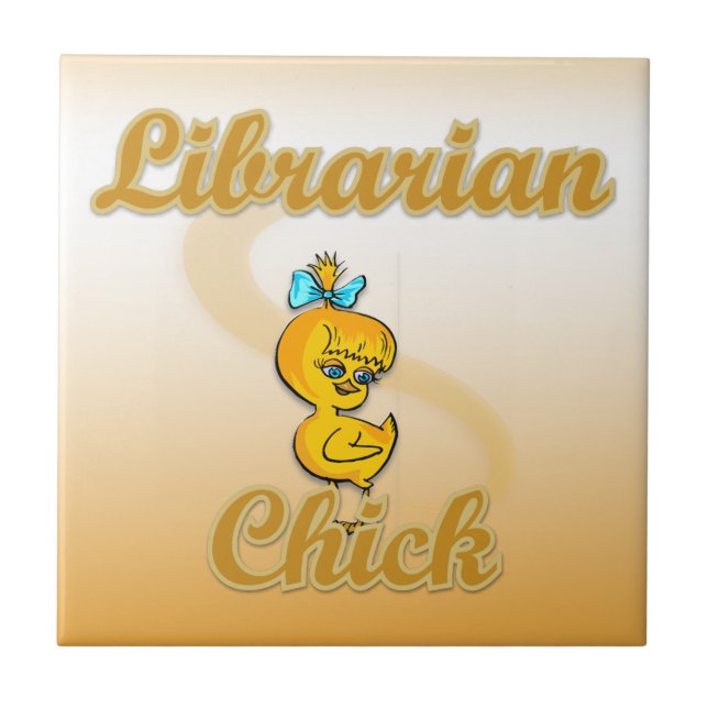 Librarian Chick Ceramic Tile (Front)