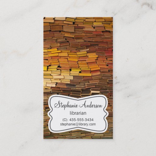 Customizable Librarian Colorful Books Business Card