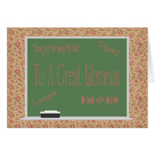Librarian Day Card (Front Horizontal)