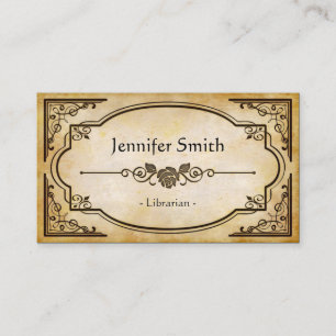 Librarian - Elegant Vintage Antique Business Card