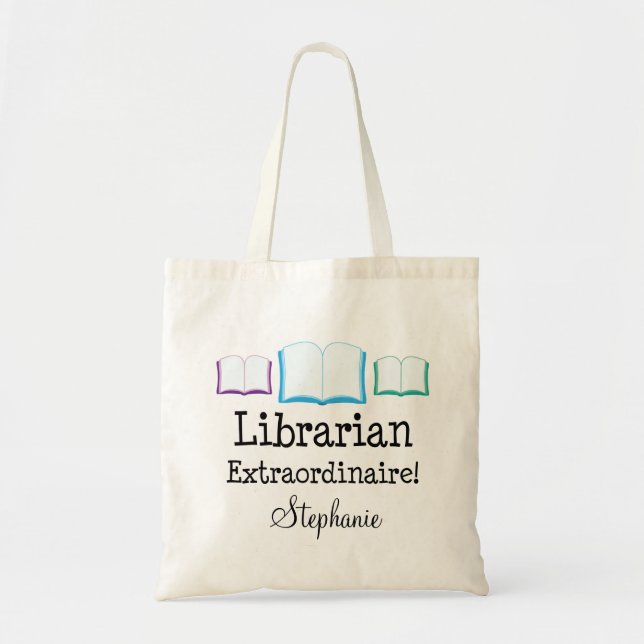Librarian Extraordinaire Personalized Tote Bag (Front)