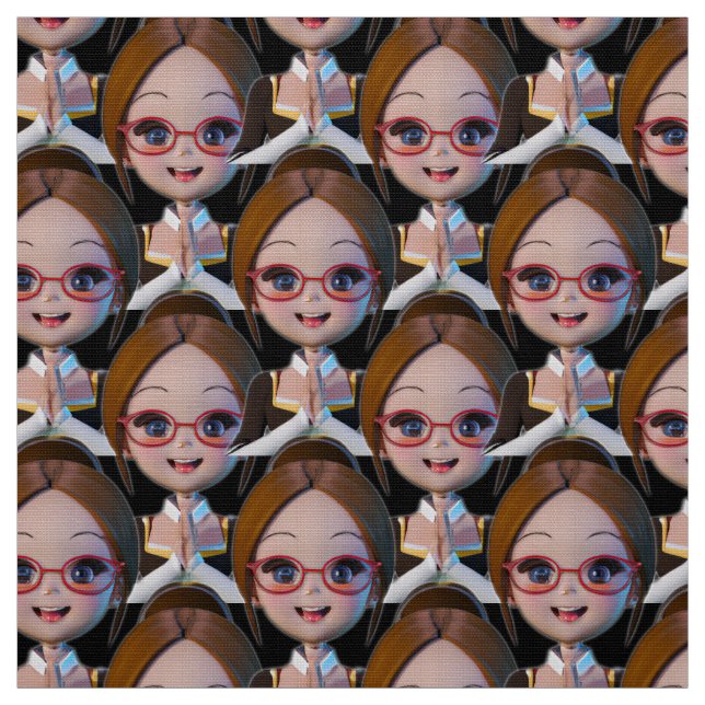 Librarian Fabric Cute Pattern for Quilting & Craft (Swatch)