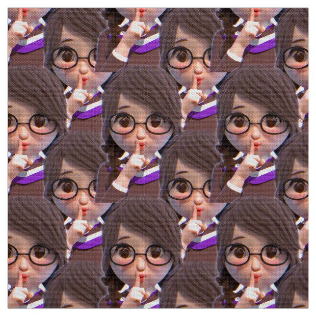 Librarian Fabric Cute Pattern for Quilting & Craft (Swatch)